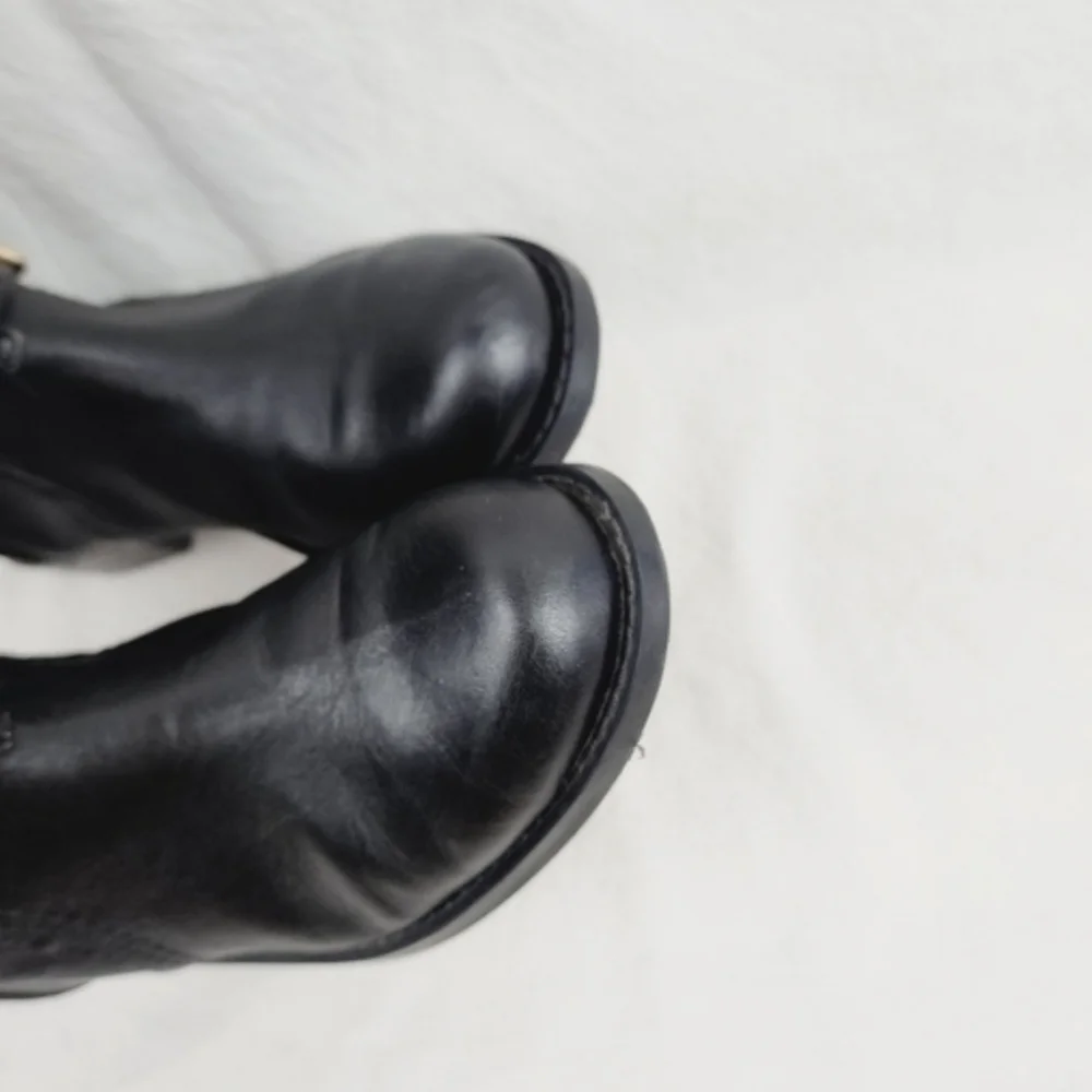 Vince Camuto leather black kabollans knee high boots